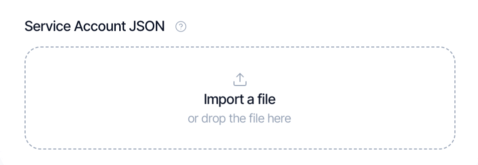 Importing the service account JSON into Appwin.